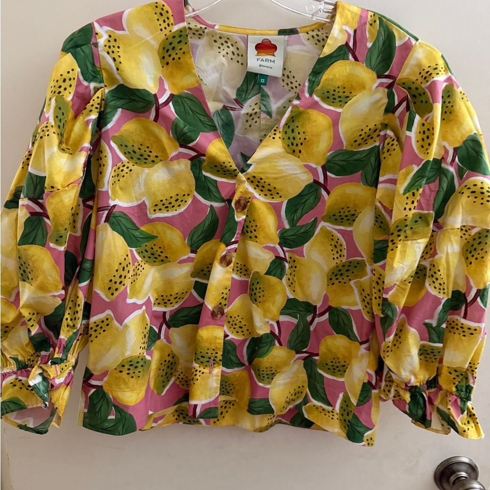Farm Rio Women's Pink Lemon Print Top & Skirt